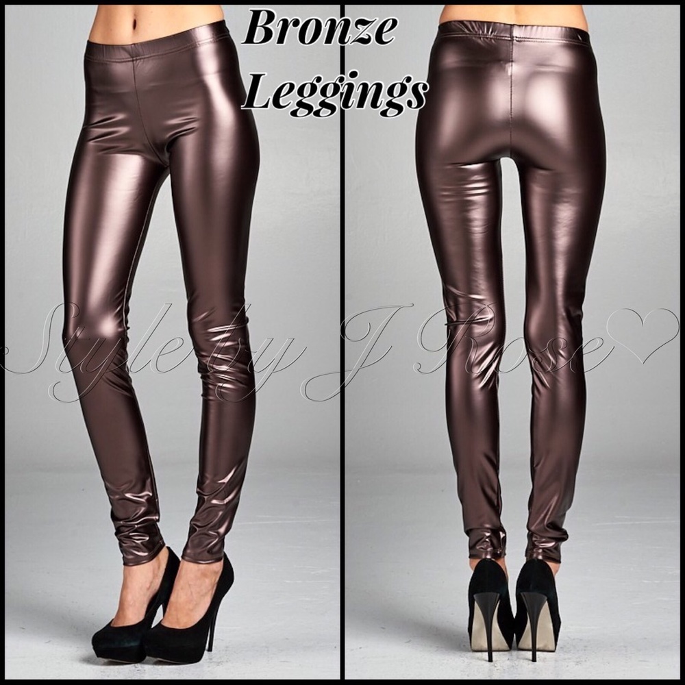 BEZ Bronze Faux Leather Leggings